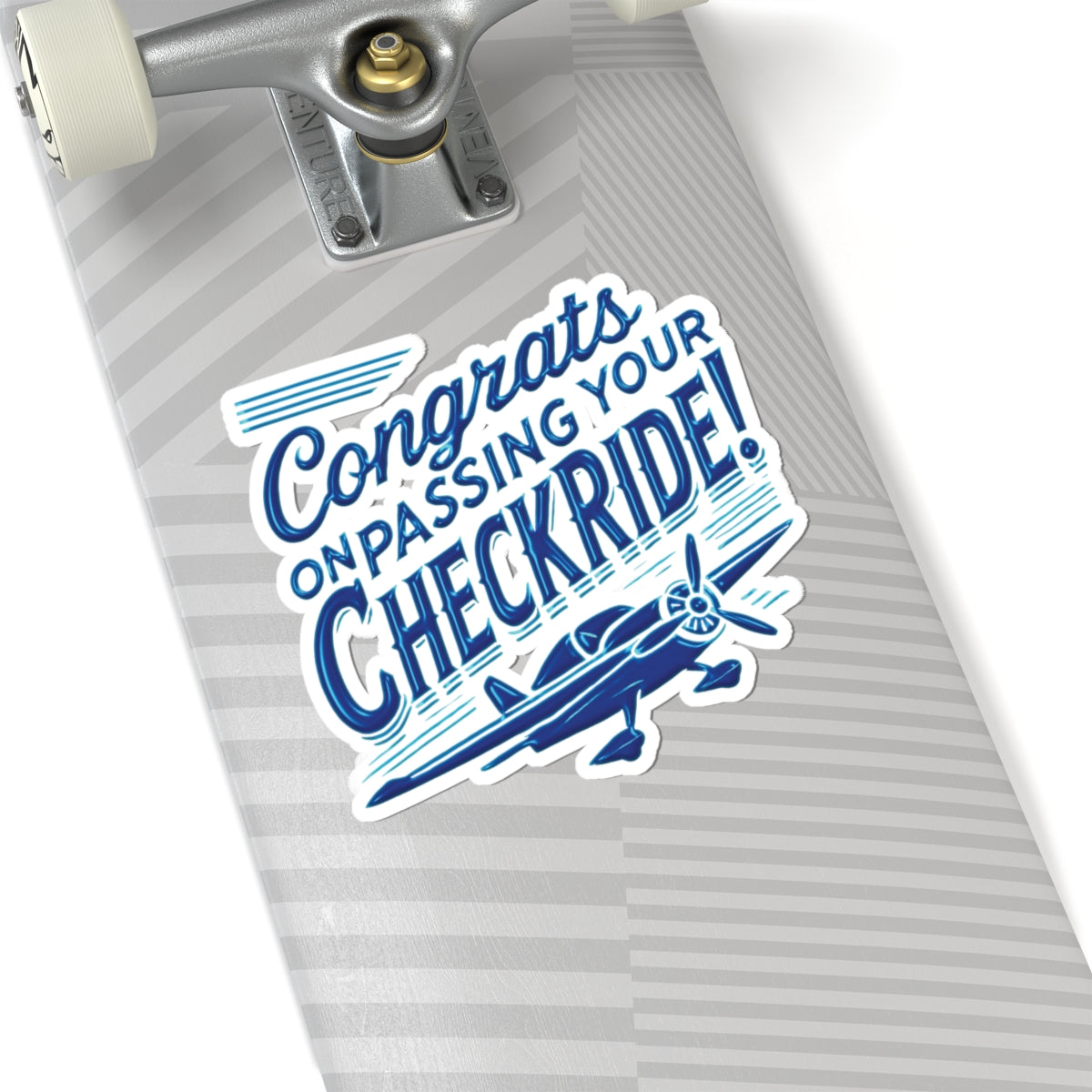 Congrats on passing your checkride! (v1. blue) sticker