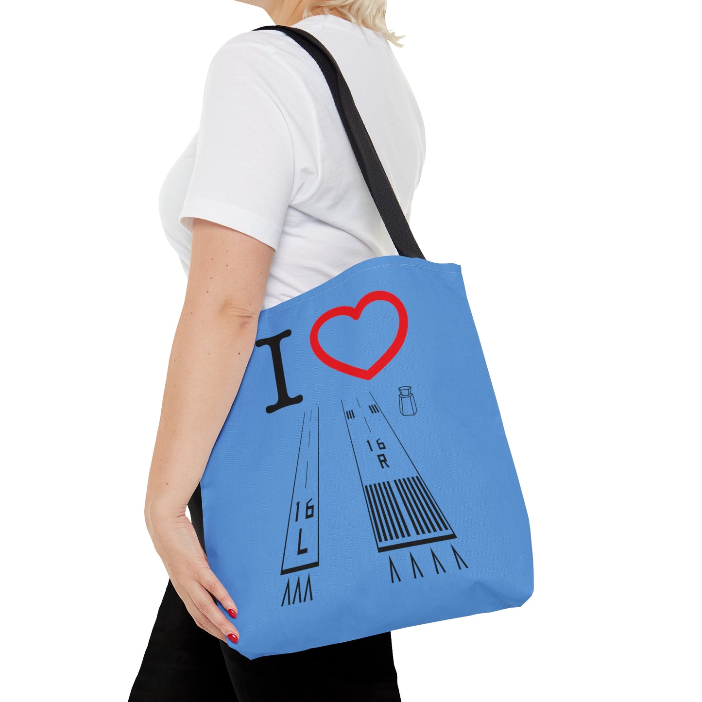 Van Nuys Airport Runways 16L - 16R / 34L - 34R - tote bag (lt. blue)