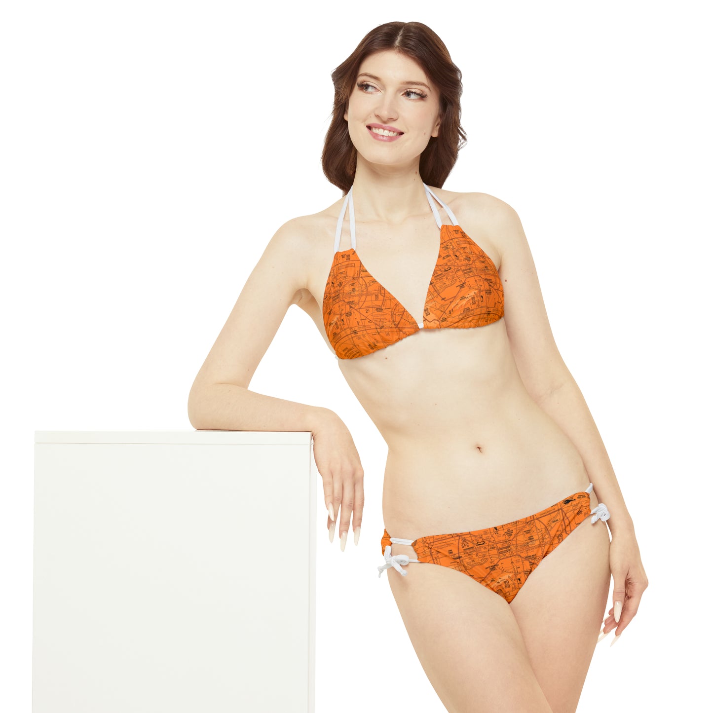 Phoenix TAC Chart strappy bikini set (orange)