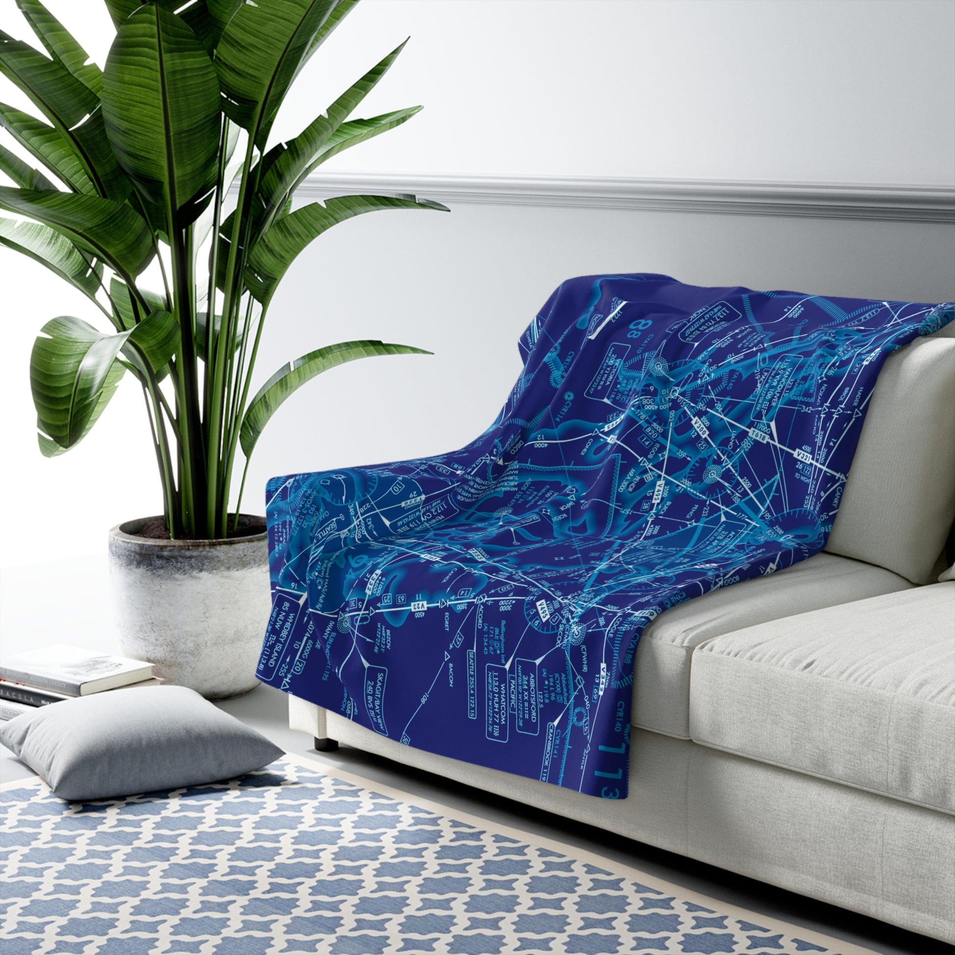 Enroute Low Altitude (ELUS1) sherpa fleece blanket (blue)