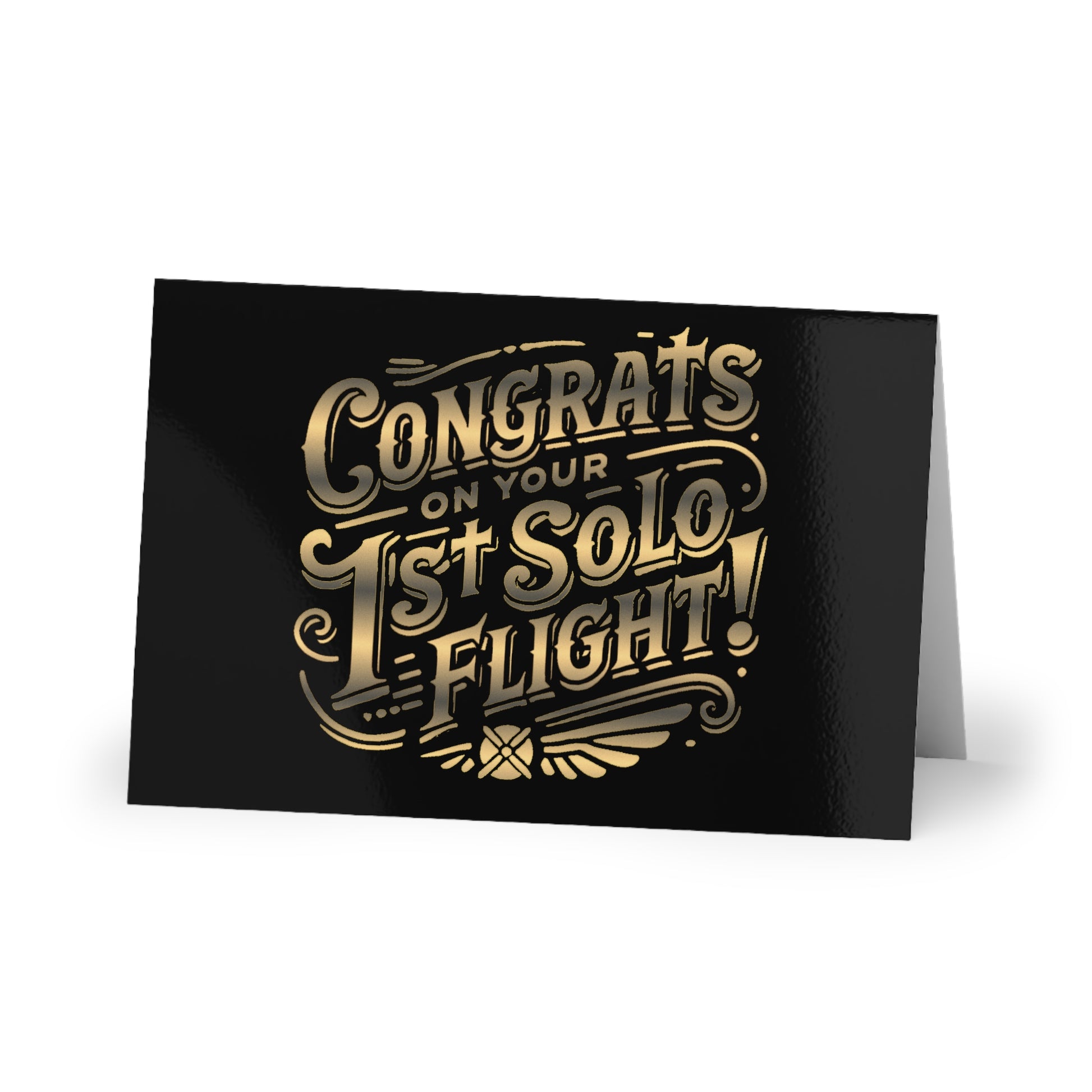 Congrats on your 1st Solo Flight! pack of 10 postcards (gold)