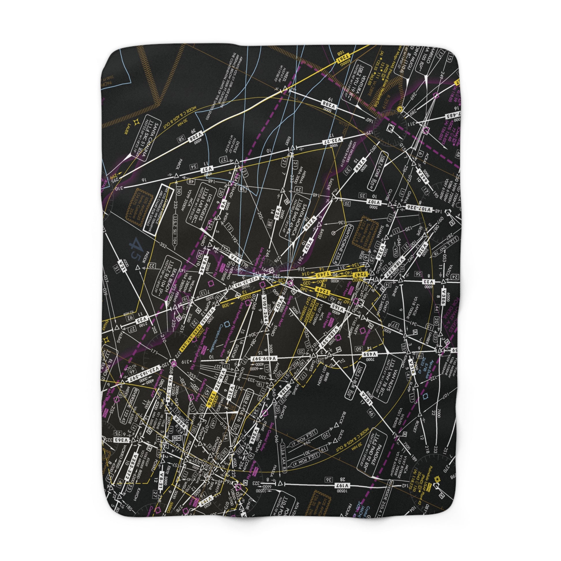 Enroute Low Altitude Chart (ELUS3) sherpa fleece blanket (invert)