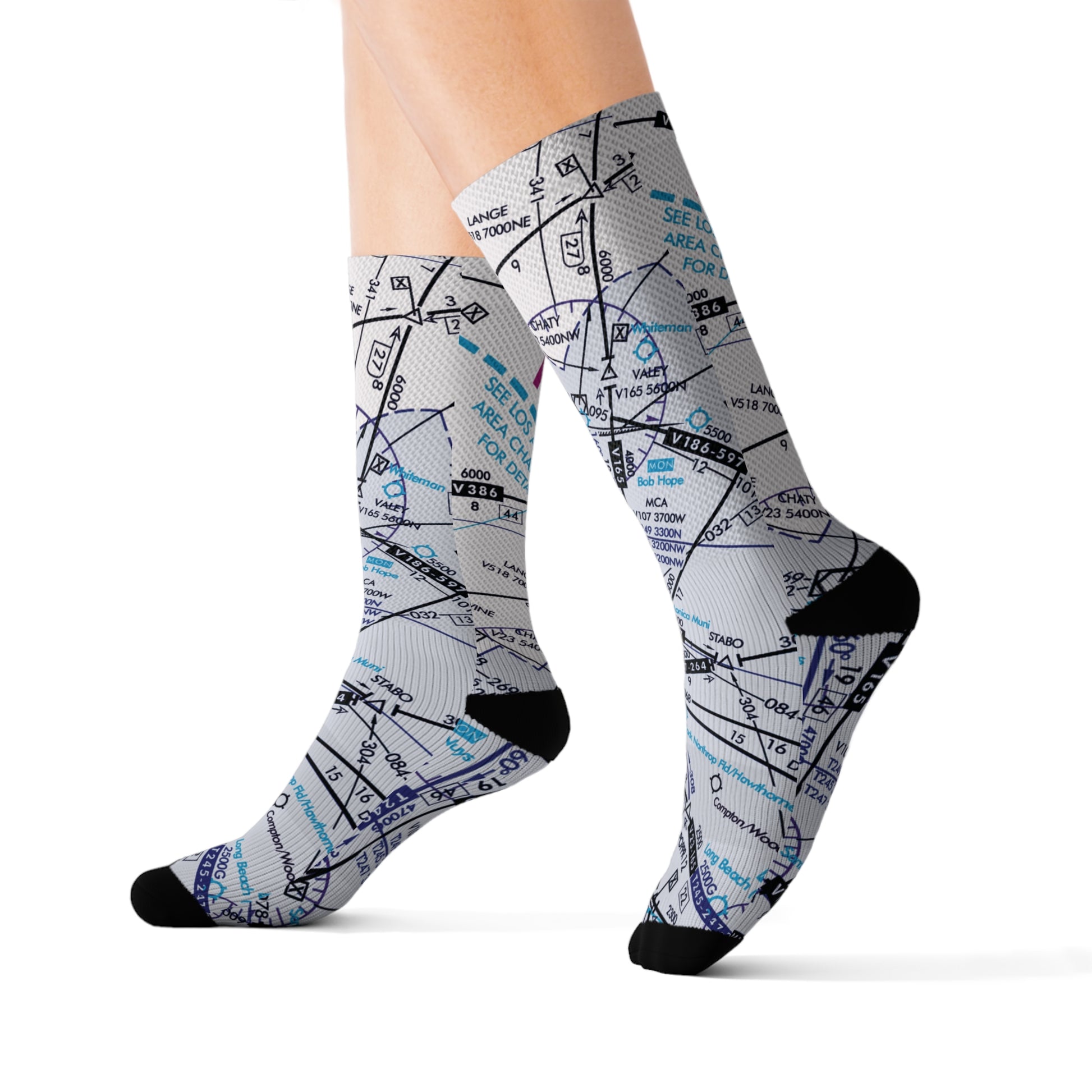 Aeronautical Chart socks (ELUS3/white)