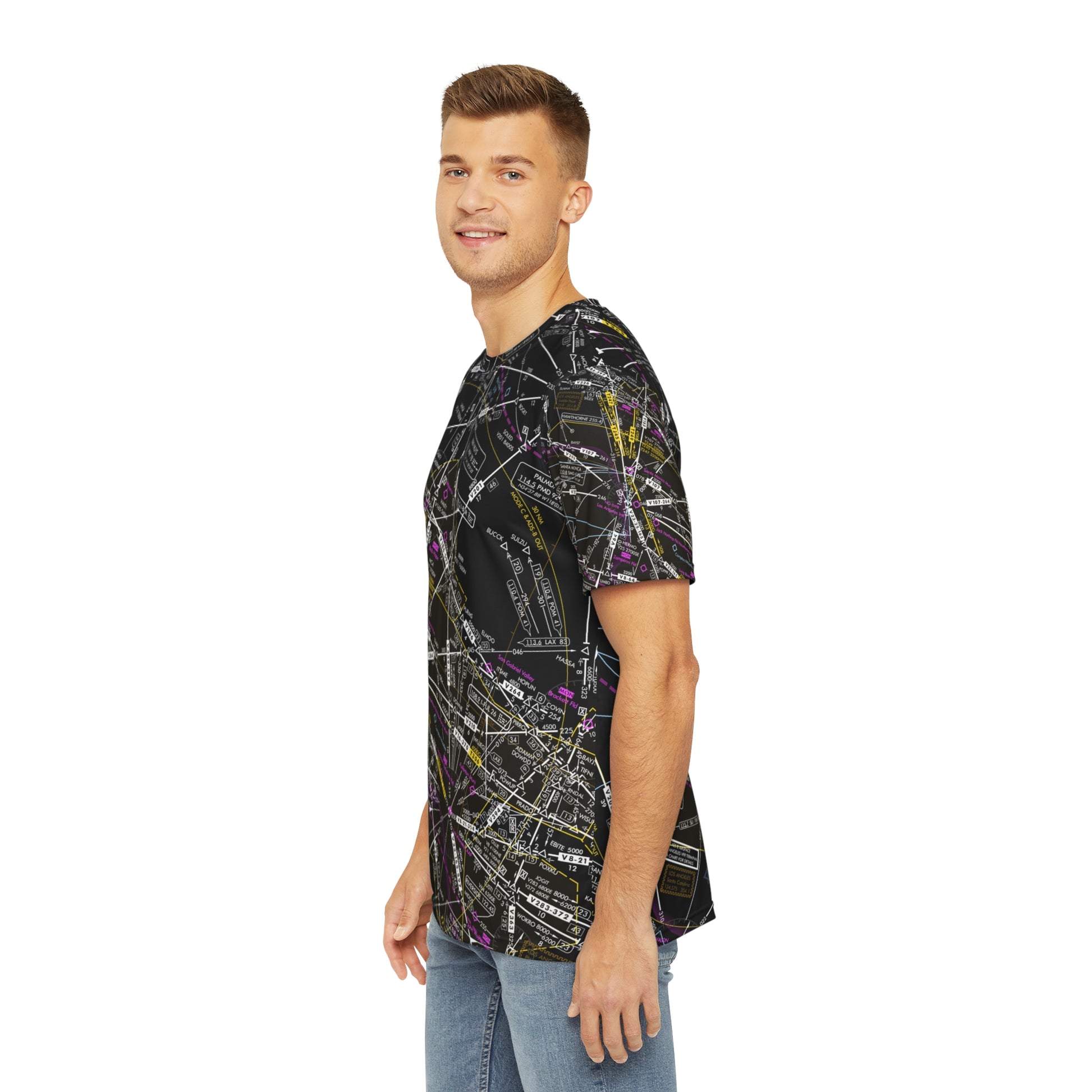 Enroute Low Altitude Chart (ELUS3) men's polyester shirt (invert)
