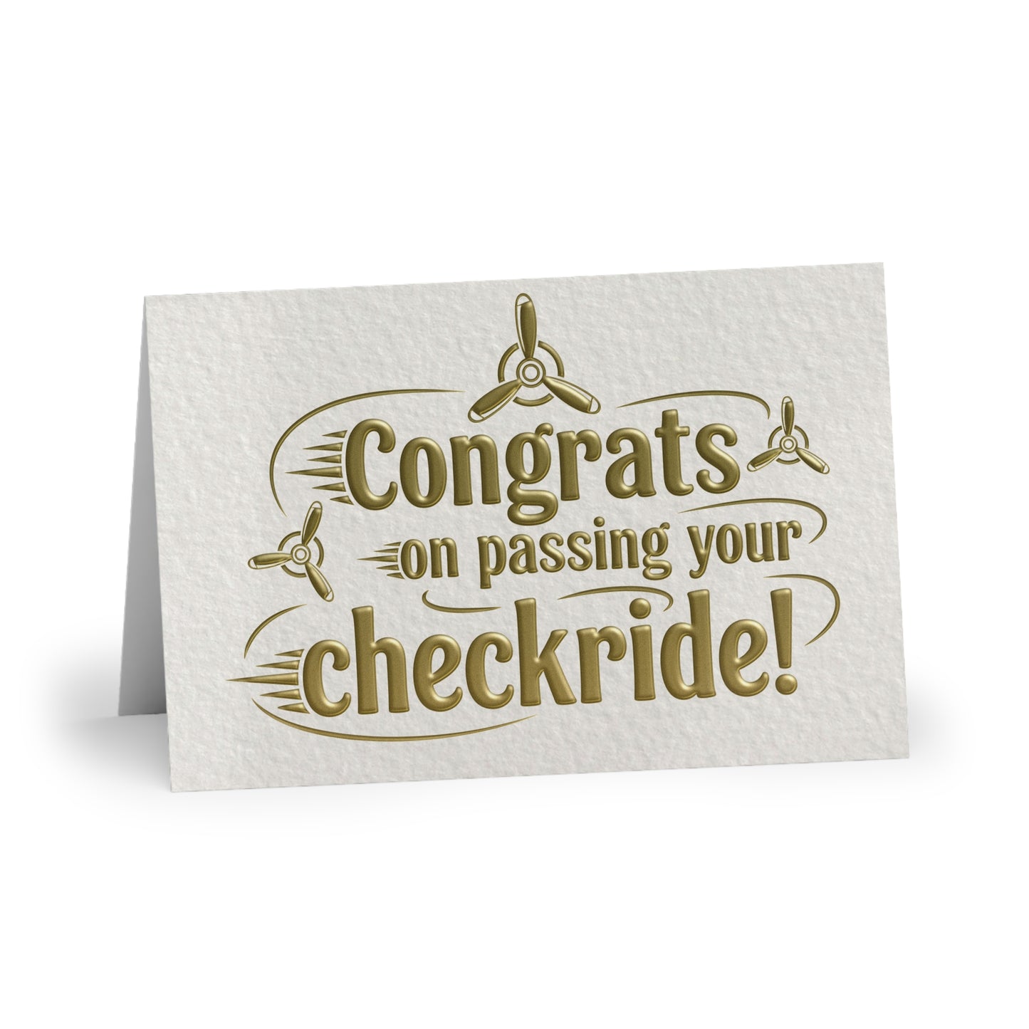 Congrats on passing your checkride! pack of 10 postcards (v3. gold)