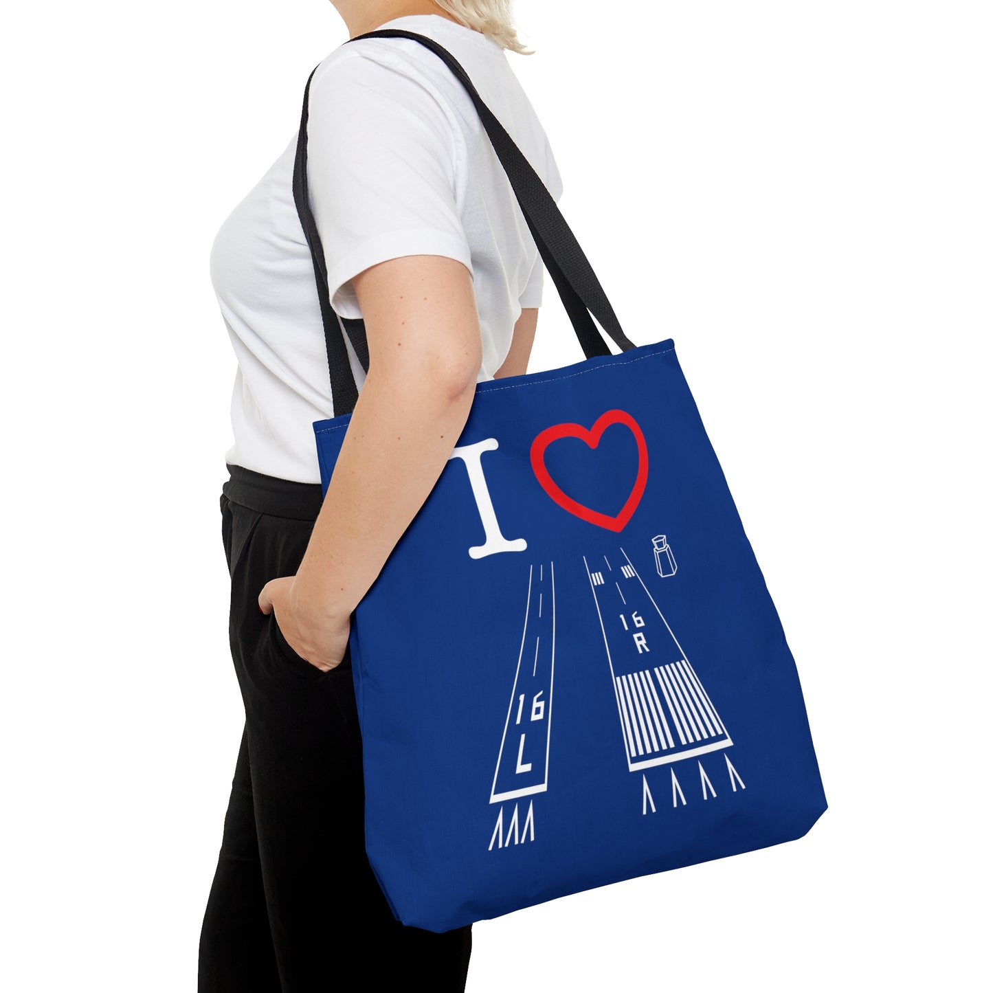 Van Nuys Airport Runways 16L - 16R / 34L - 34R - tote bag (blue)