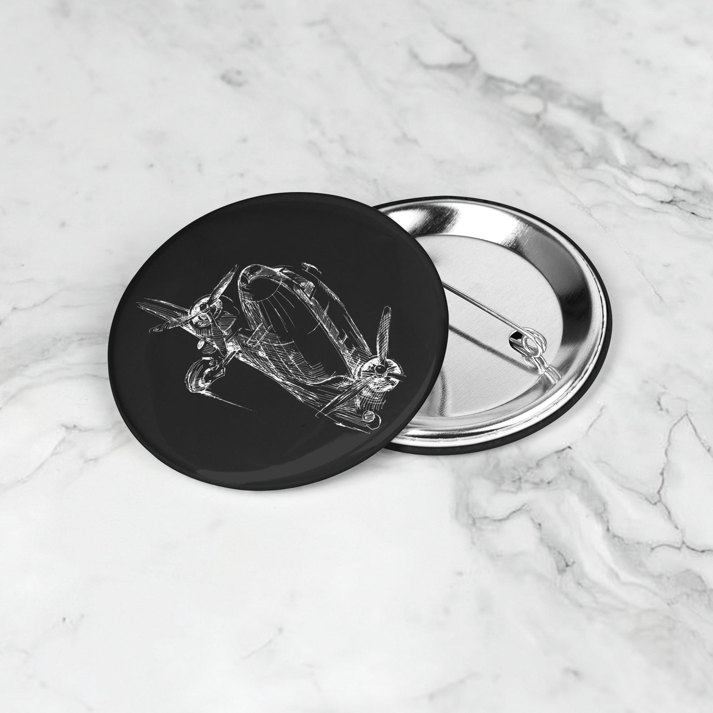 Aero 1 button pin (black)