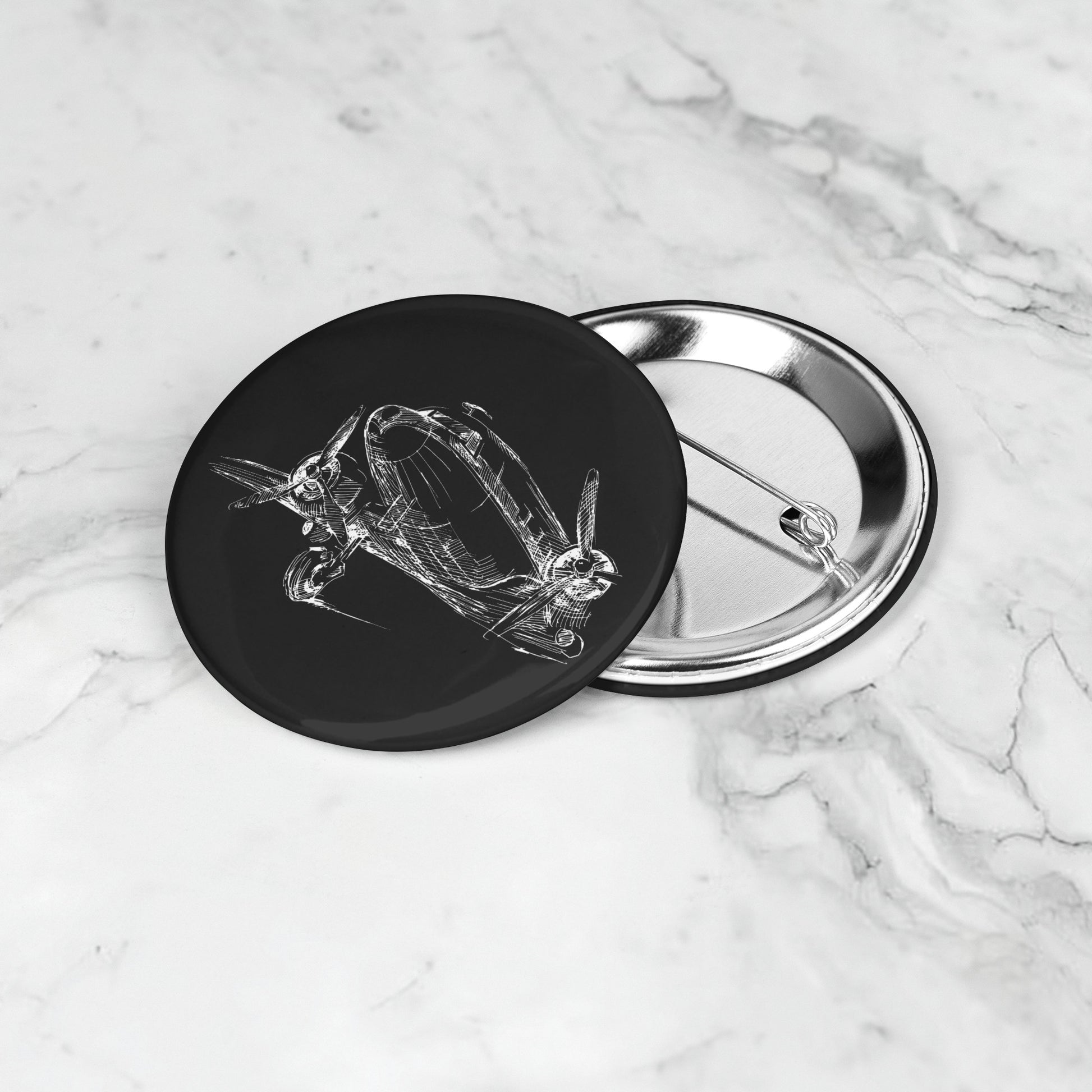 Aero 1 button pin (black)