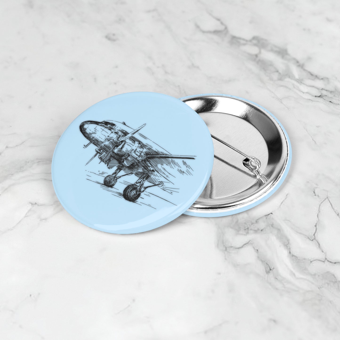 Aero 3 button pin (lt. blue)