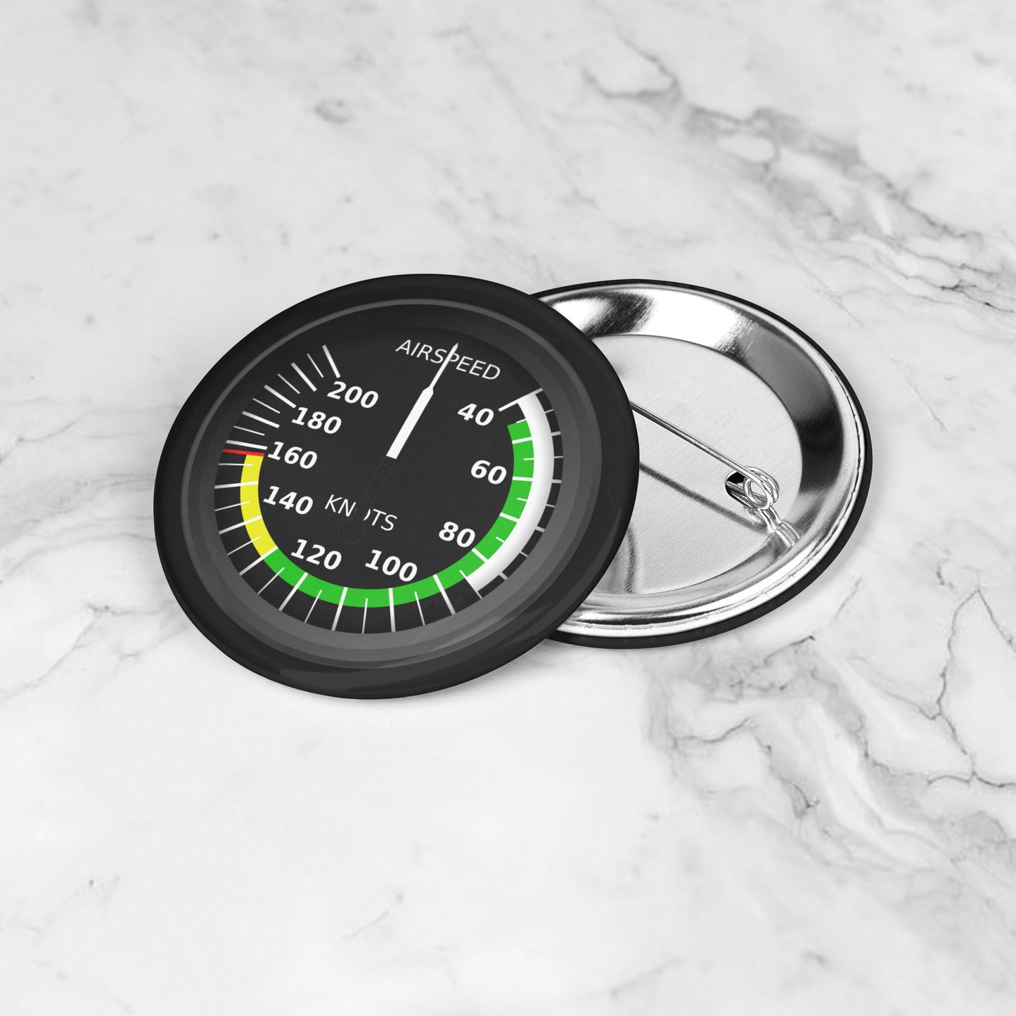 Airspeed indicator button pin