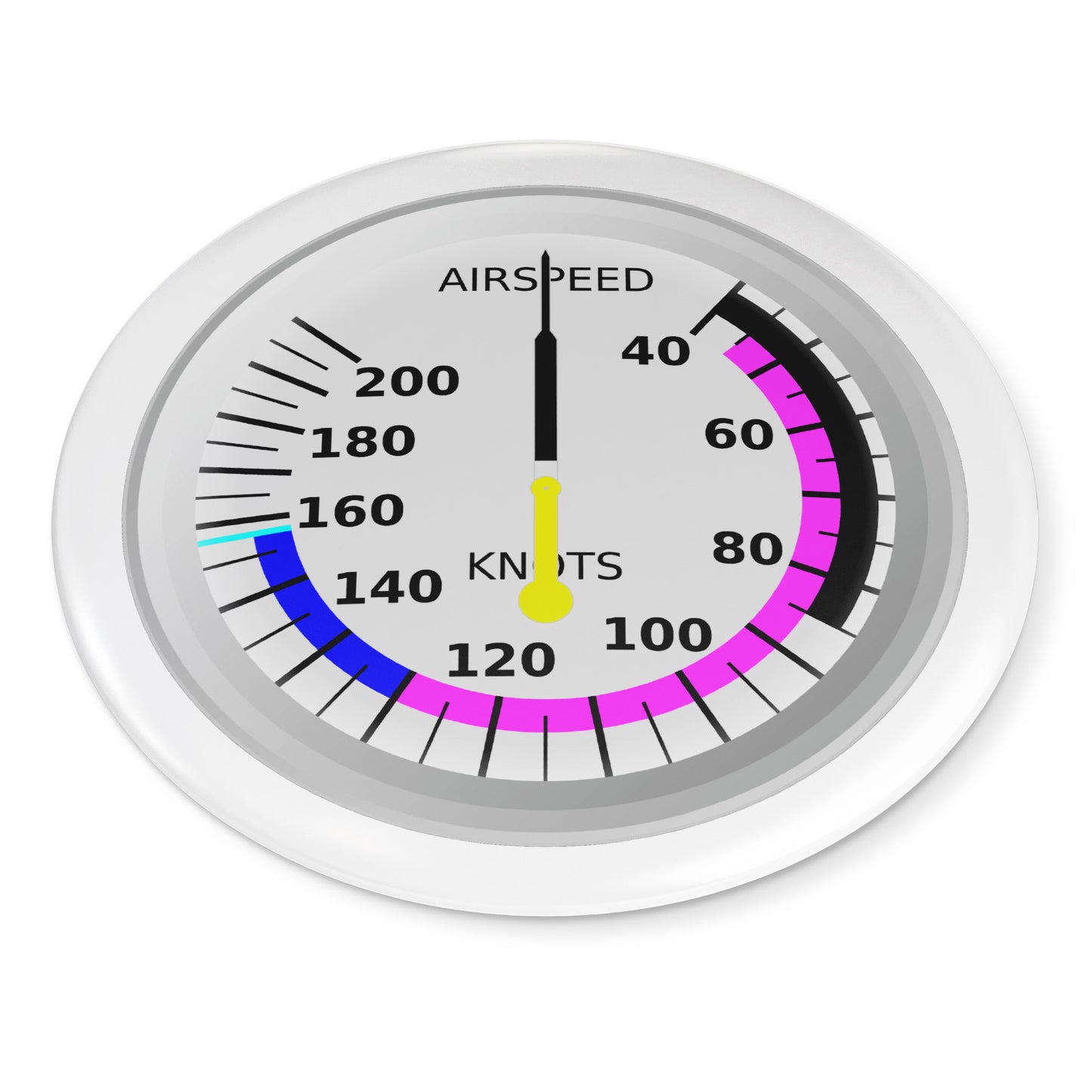 Airspeed indicator button pin (white)