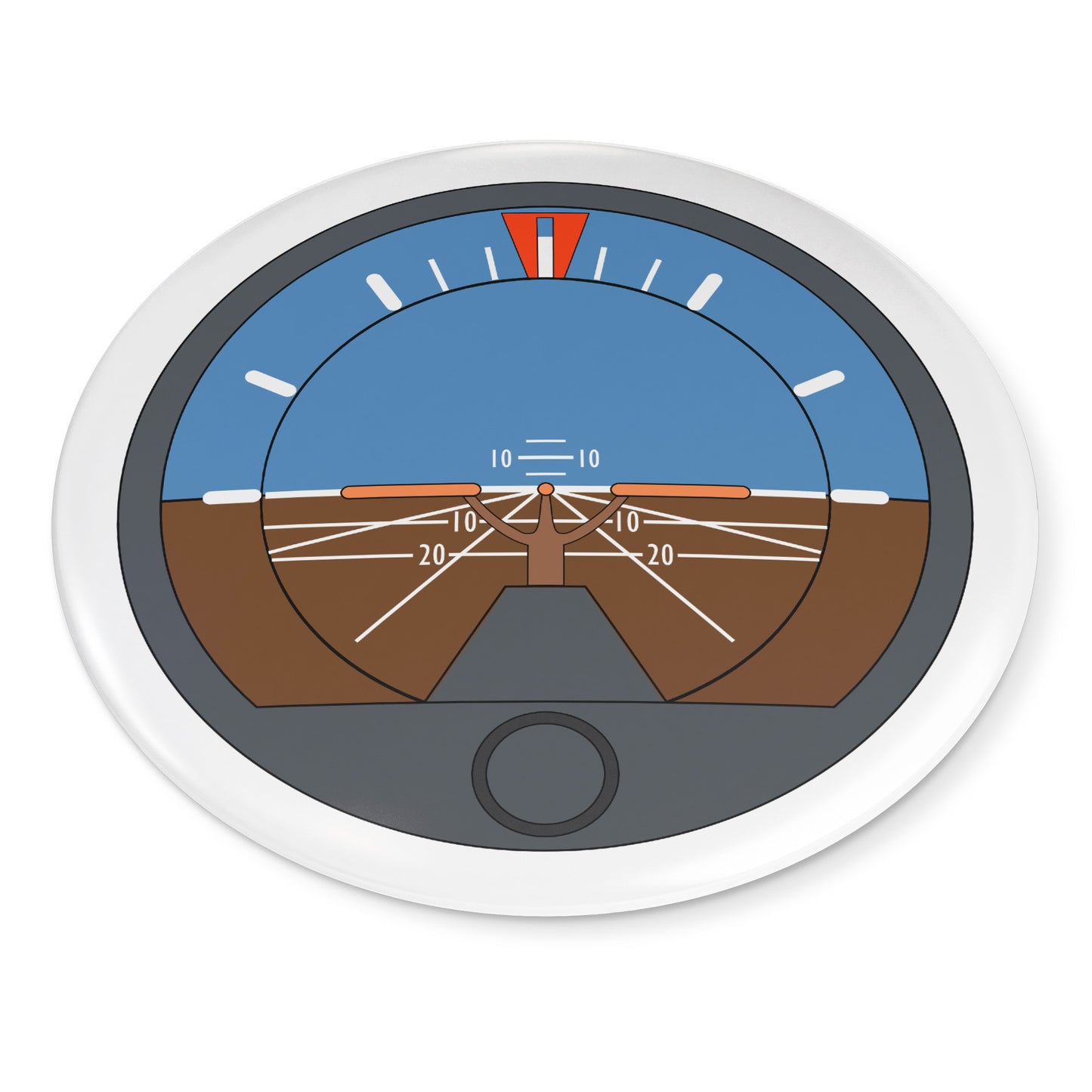 Attitude indicator pin button
