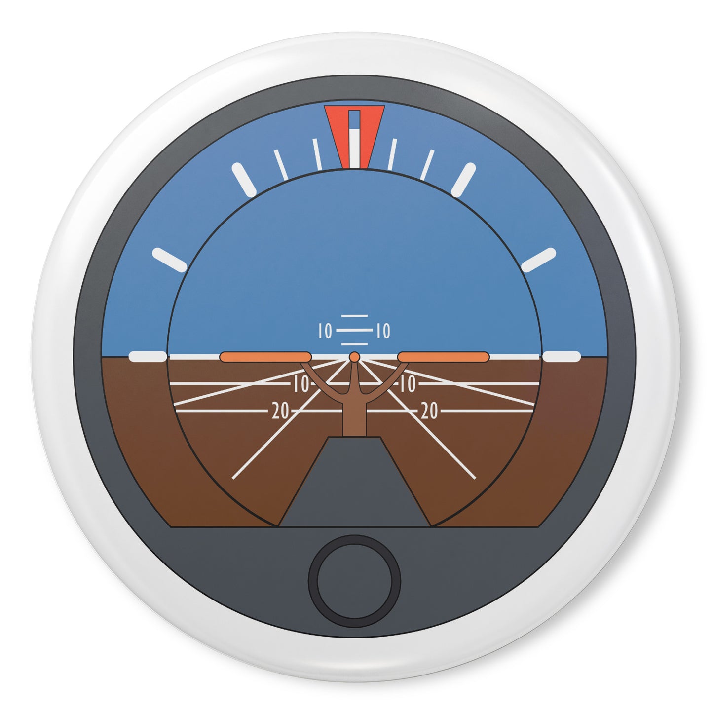 Attitude indicator pin button