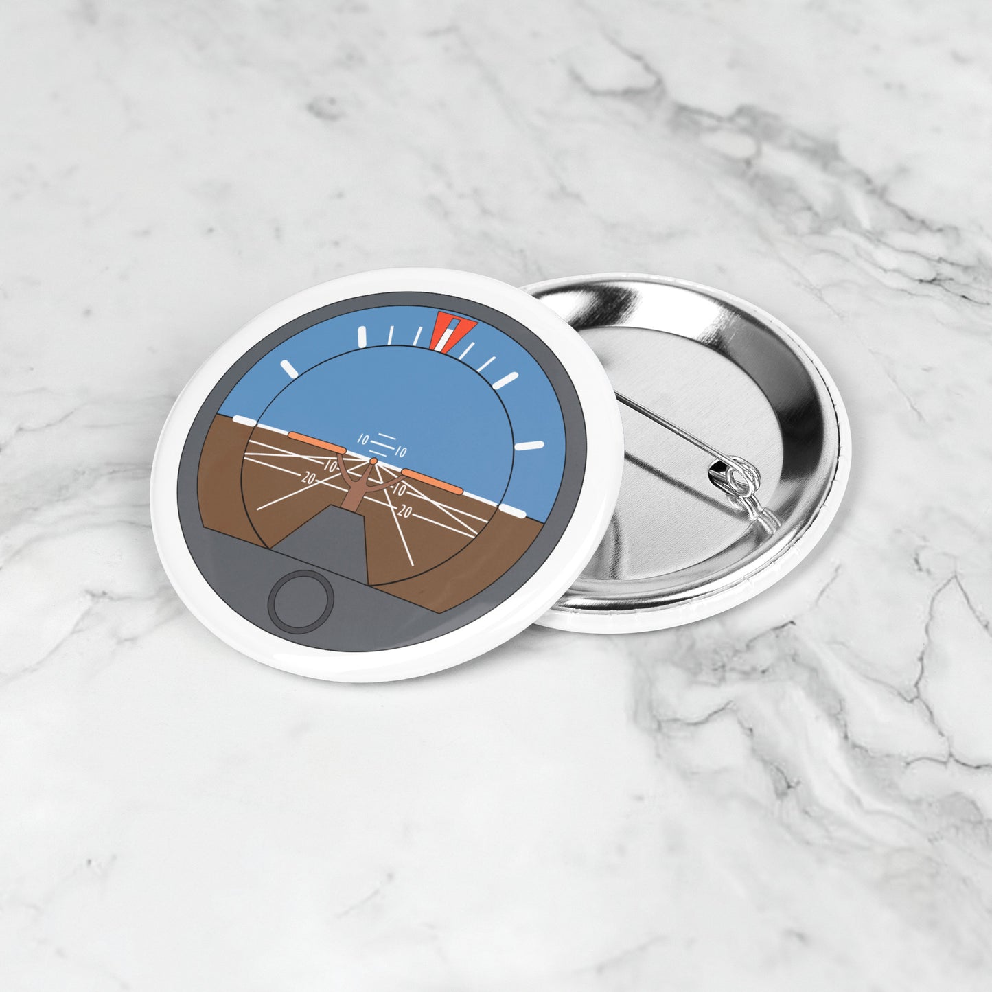 Attitude indicator pin button