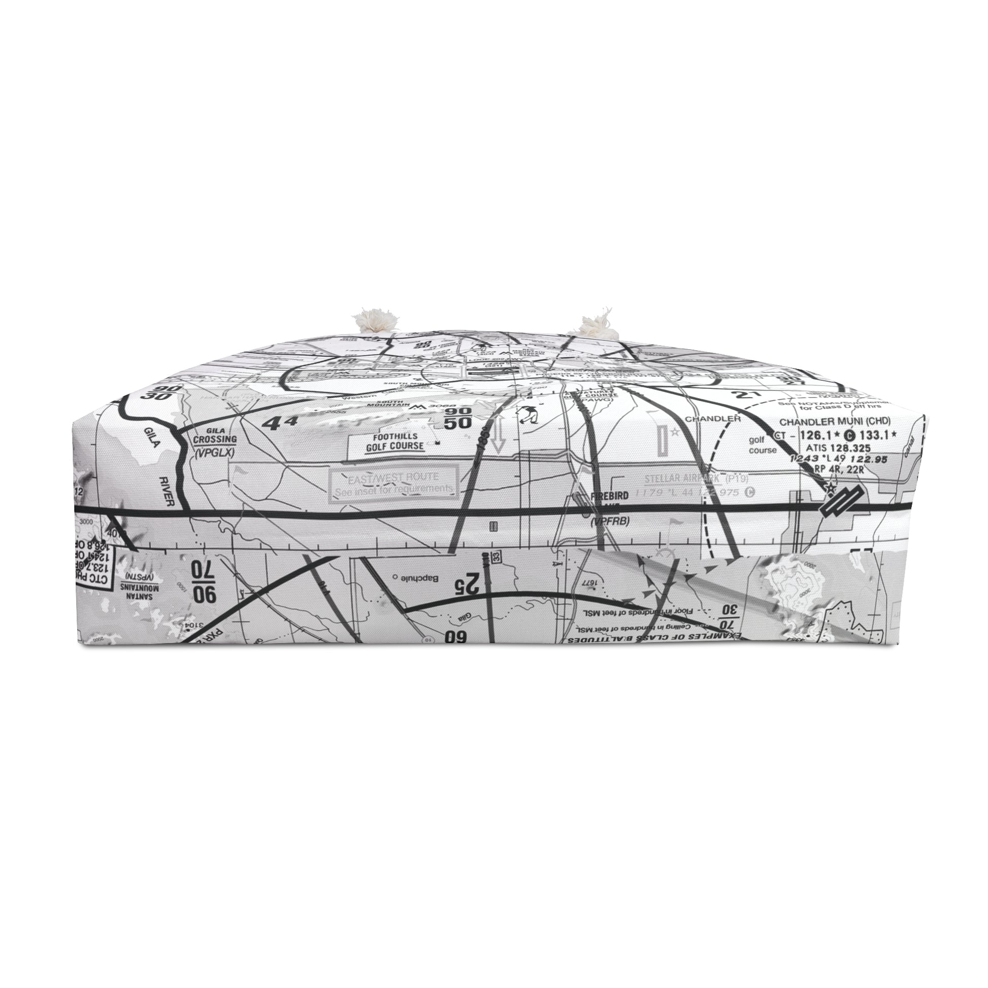 Aeronautical Chart weekender tote bag (PHX/b&w)
