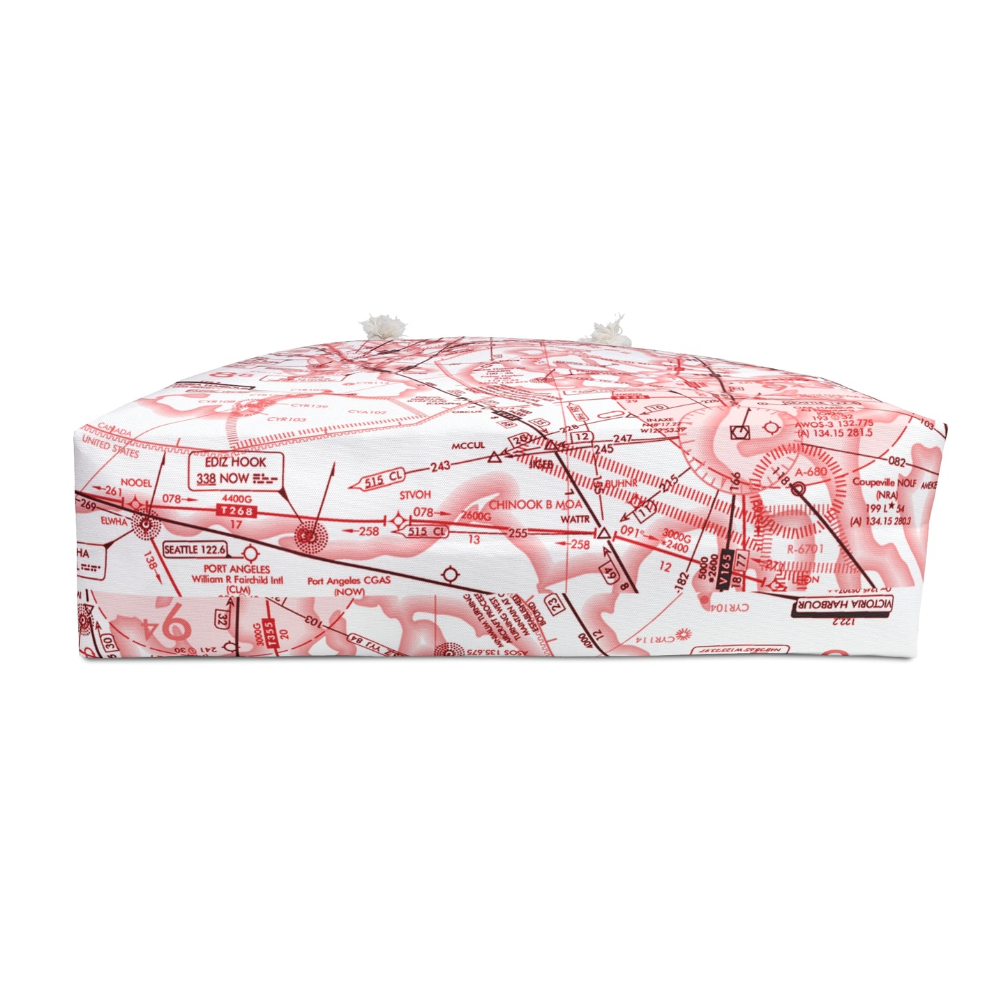 Aeronautical Chart weekender tote bag (ELUS1/red&white)