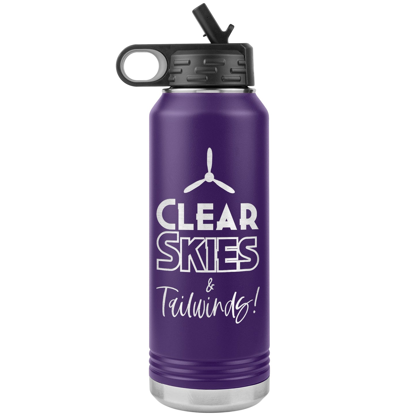 Clear Skies & Tailwinds! 32 oz. water bottle (w/prop)