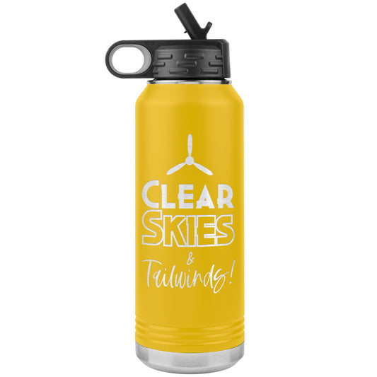 Clear Skies & Tailwinds! 32 oz. water bottle (w/prop)