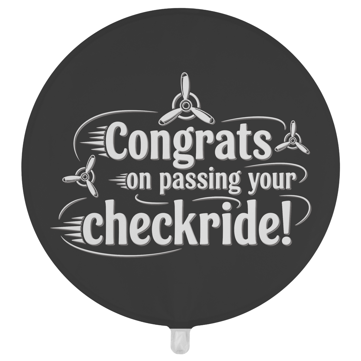 Congrats on passing your checkride! balloon (v3. black)