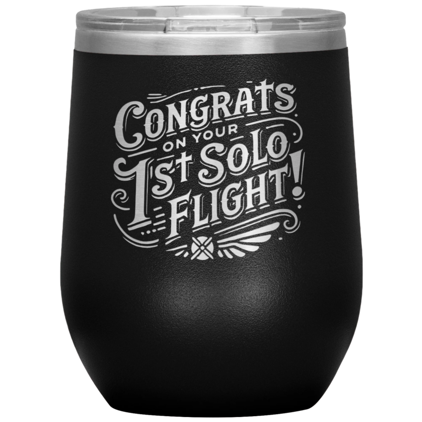 Congrats on your 1st Solo Flight! 12 oz. tumbler (v1)