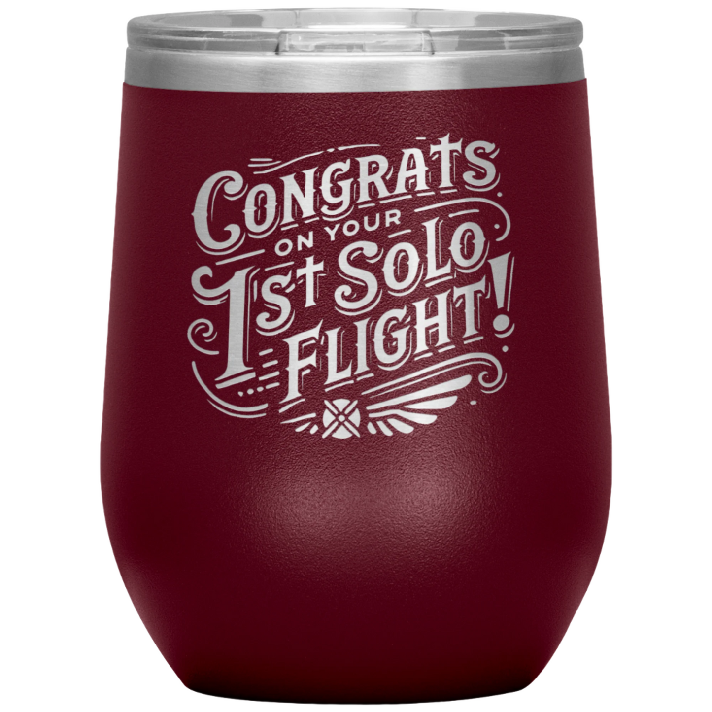Congrats_on_your_1st_Solo_Flight_12_oz_12oz_Wine_Tumbler_Maroon_Mockup.png