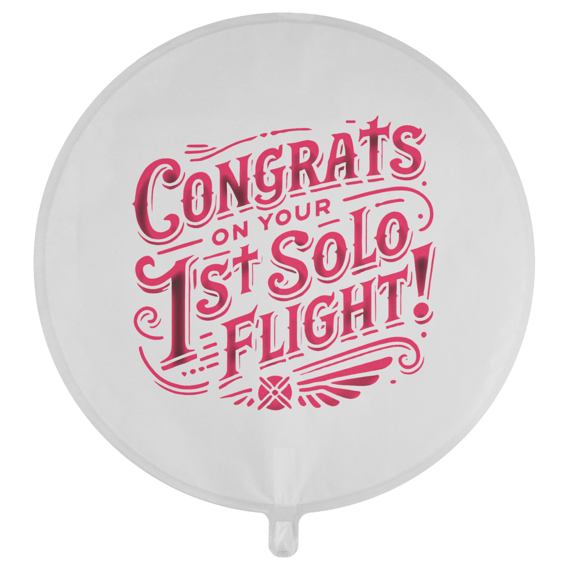 Congrats on your 1st Solo Flight! reusable balloon (d.pink)
