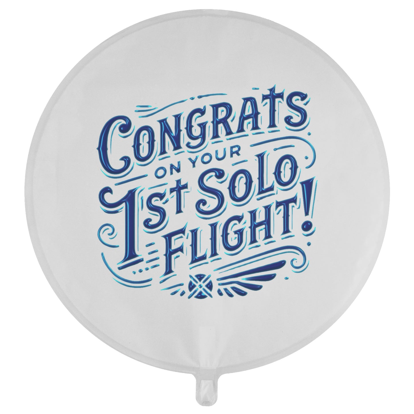 Congrats on your 1st Solo Flight! reusable balloon (d.blue)
