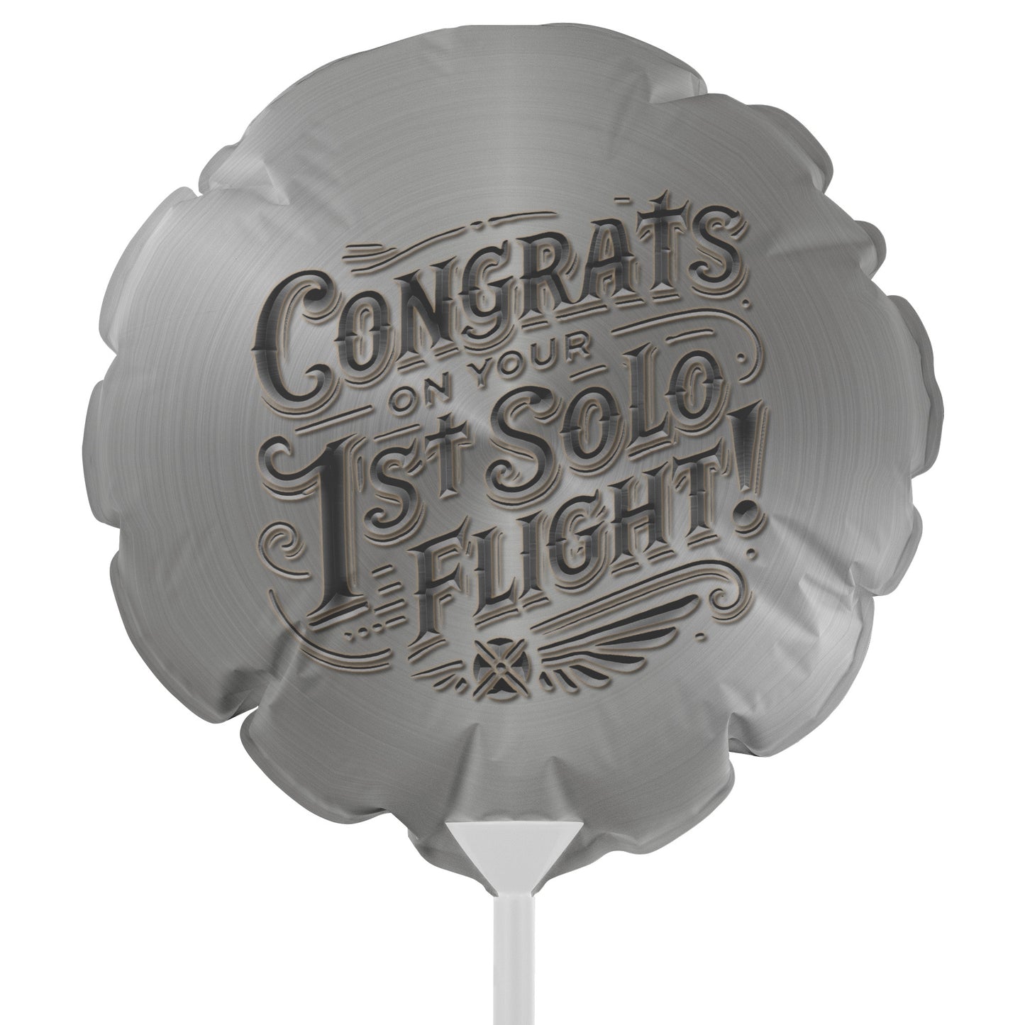 Congrats on your 1st Solo Flight! reusable balloon (metal)