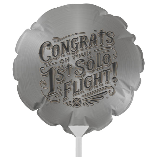 Congrats on your 1st Solo Flight! reusable balloon (metal)