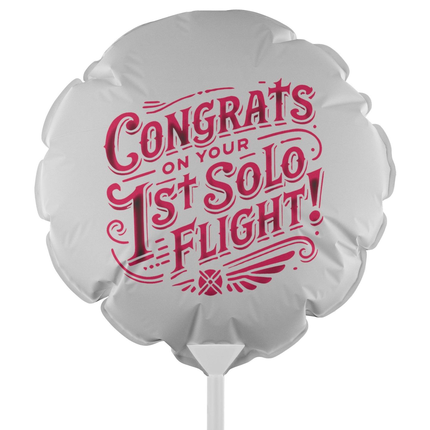 Congrats on your 1st Solo Flight! reusable balloon (d.pink)