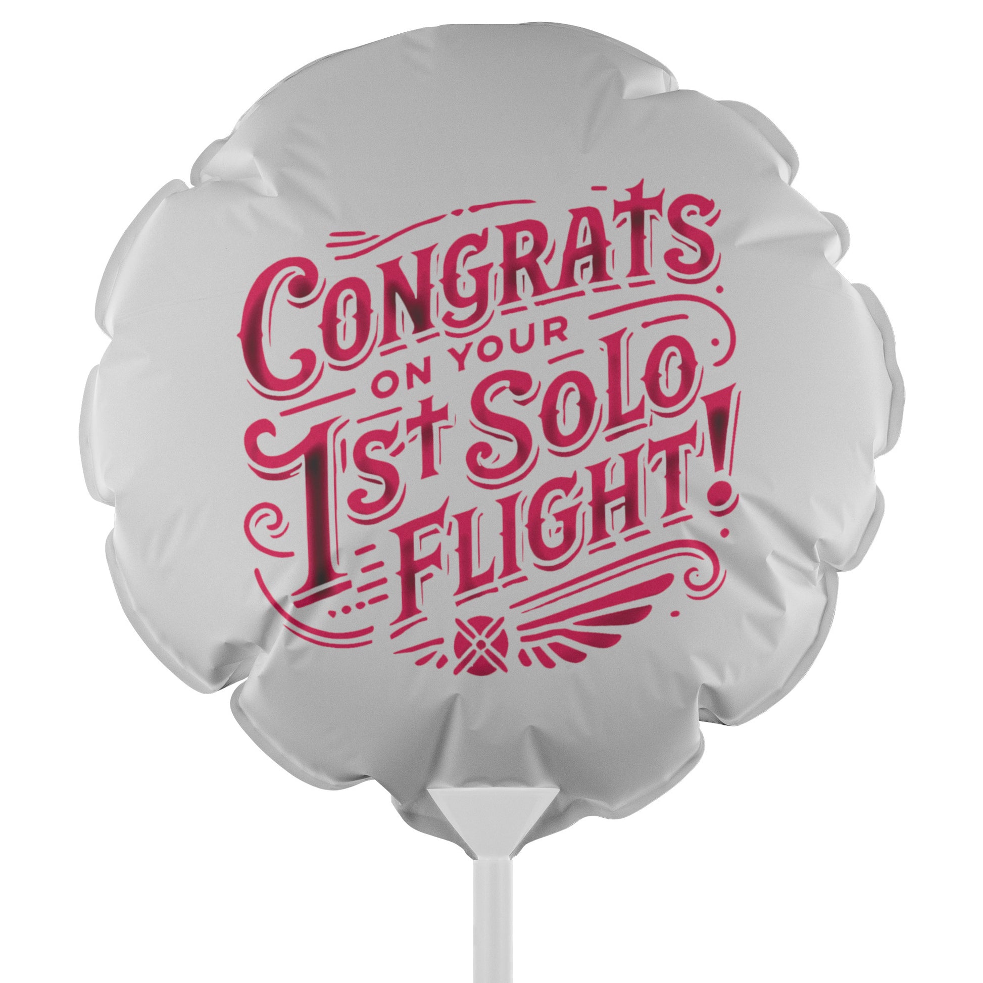 Congrats on your 1st Solo Flight! reusable balloon (d.pink)