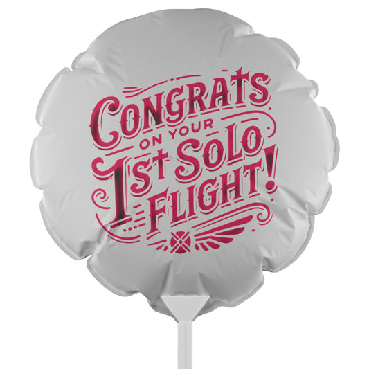 Congrats on your 1st Solo Flight! reusable balloon (d.pink)