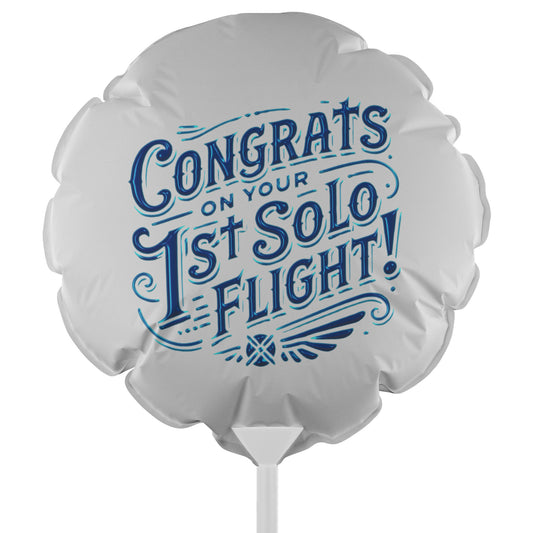 Congrats on your 1st Solo Flight! reusable balloon (d.blue)