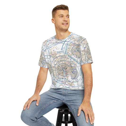 Baltimore-Washington Flyby Chart men's polyester shirt