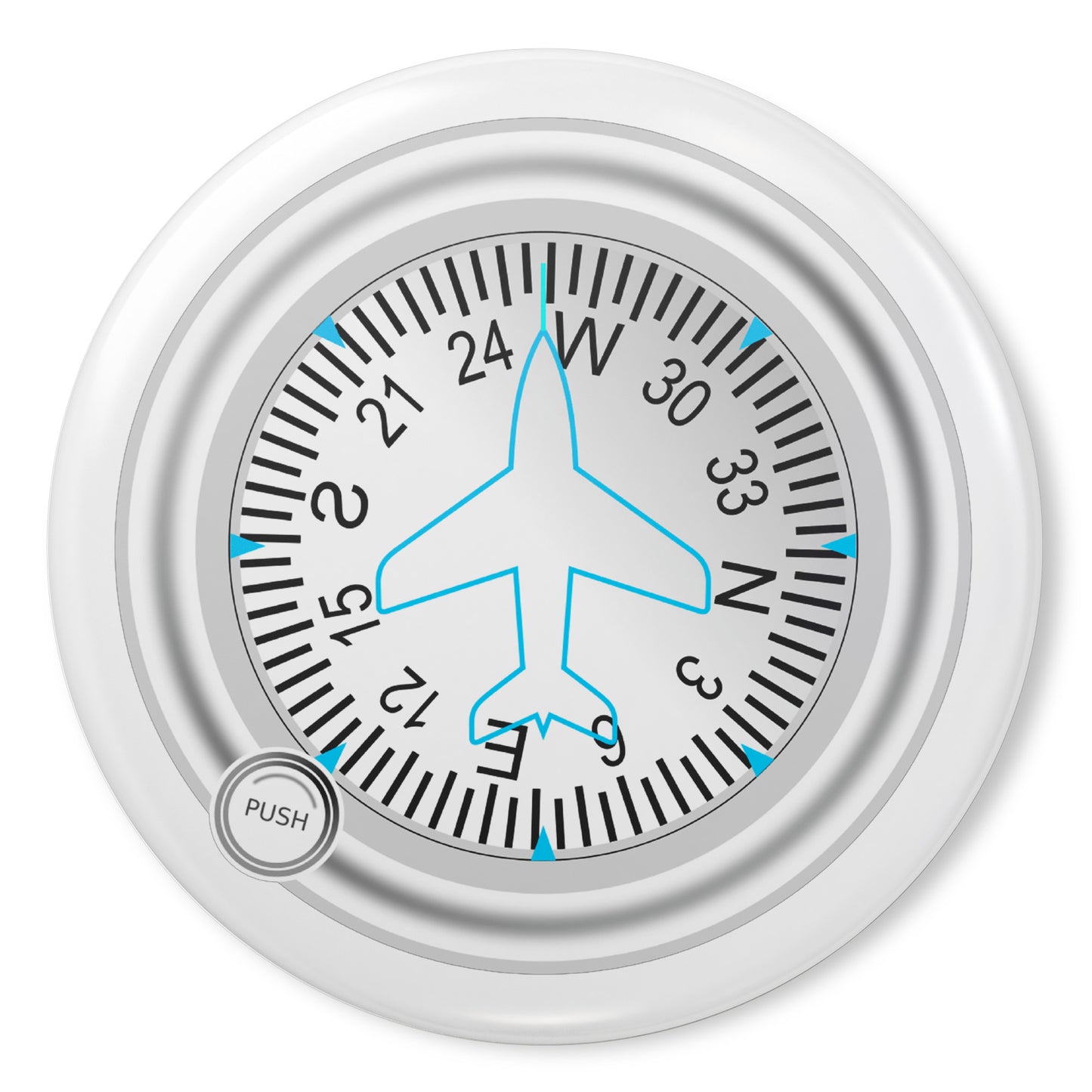 Heading indicator button pin (white)