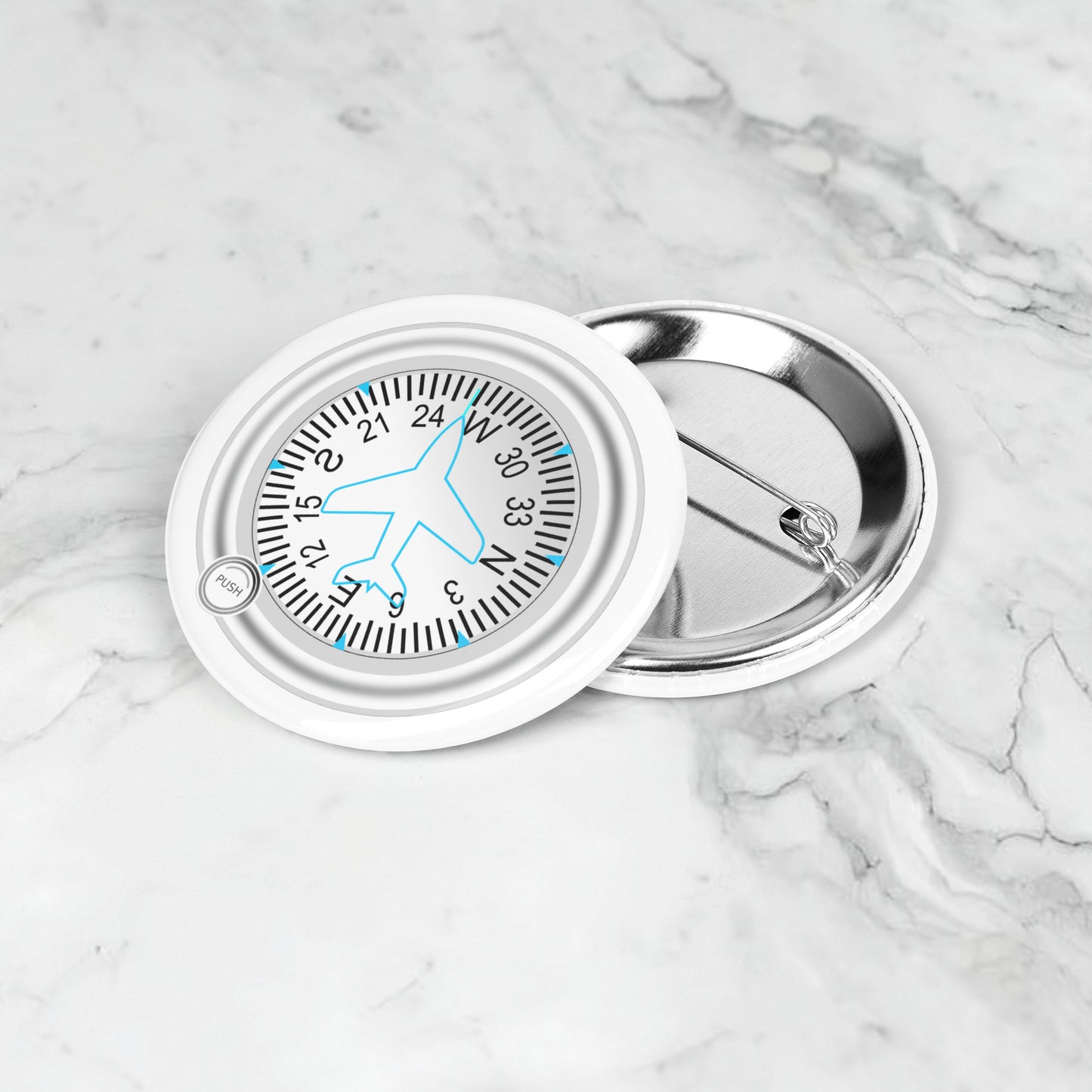 Heading indicator button pin (white)