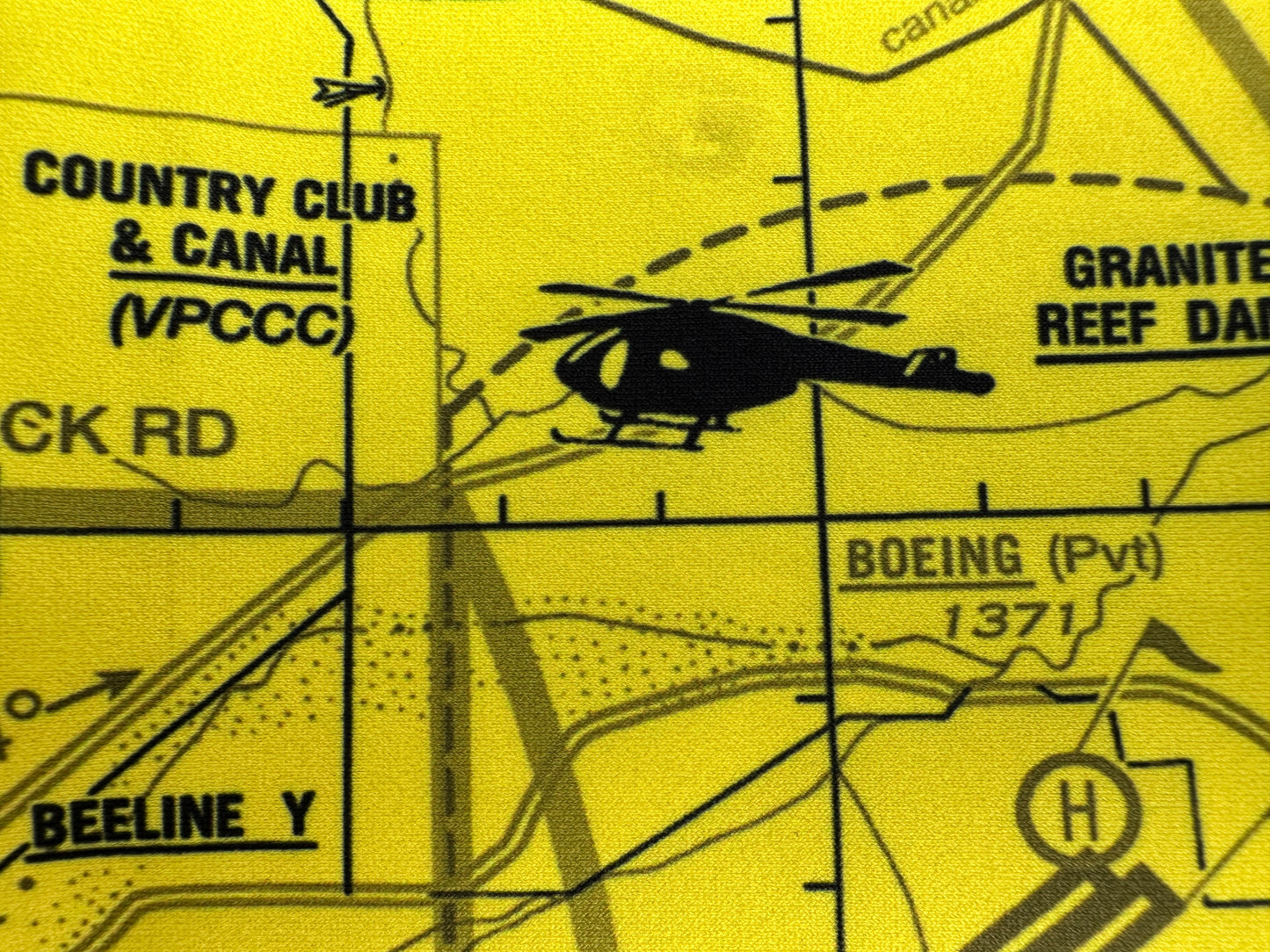 Aeronautical Chart padded sports bra (PHX/yellow)