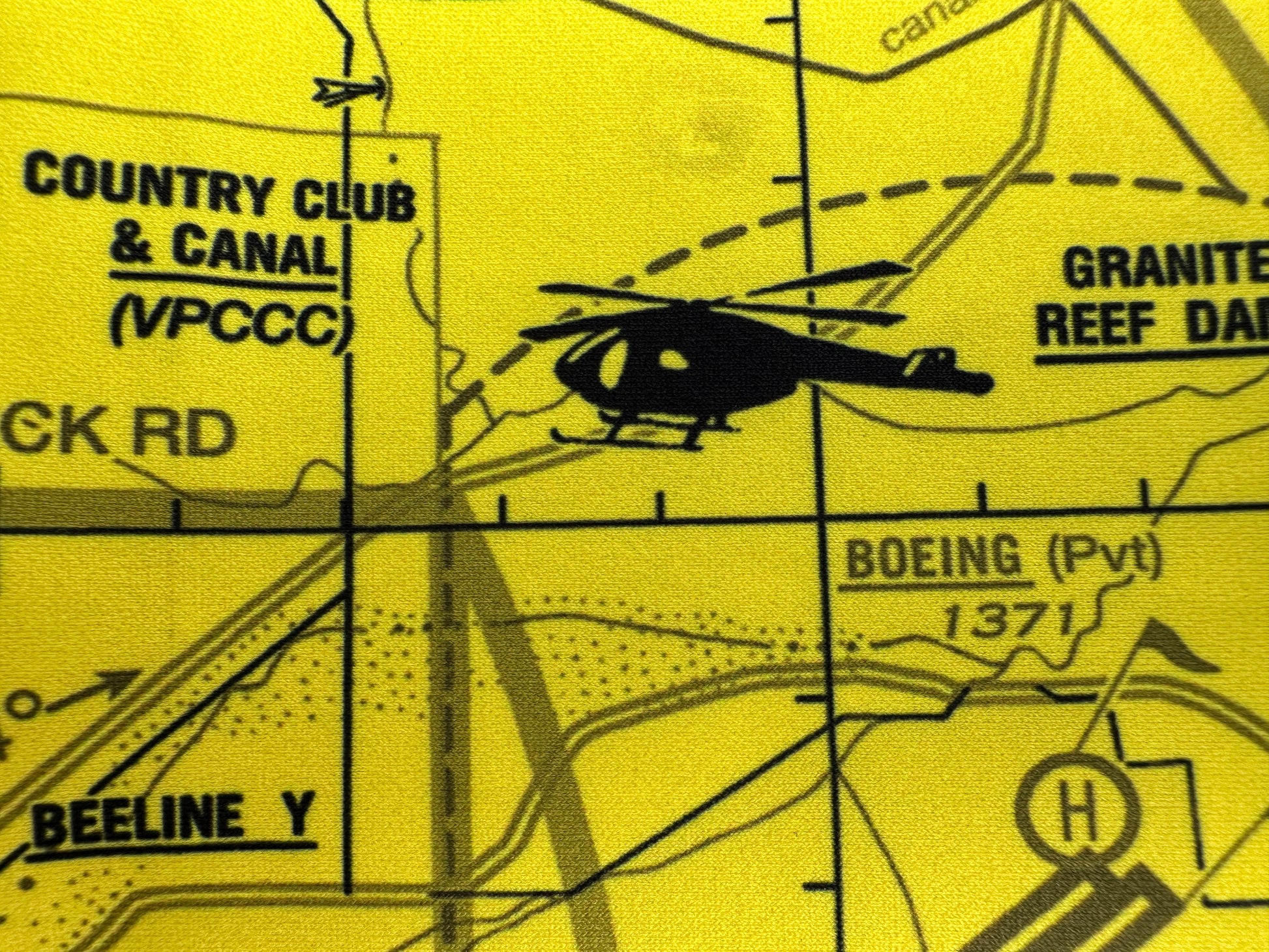 Aeronautical Chart padded sports bra (PHX/yellow)