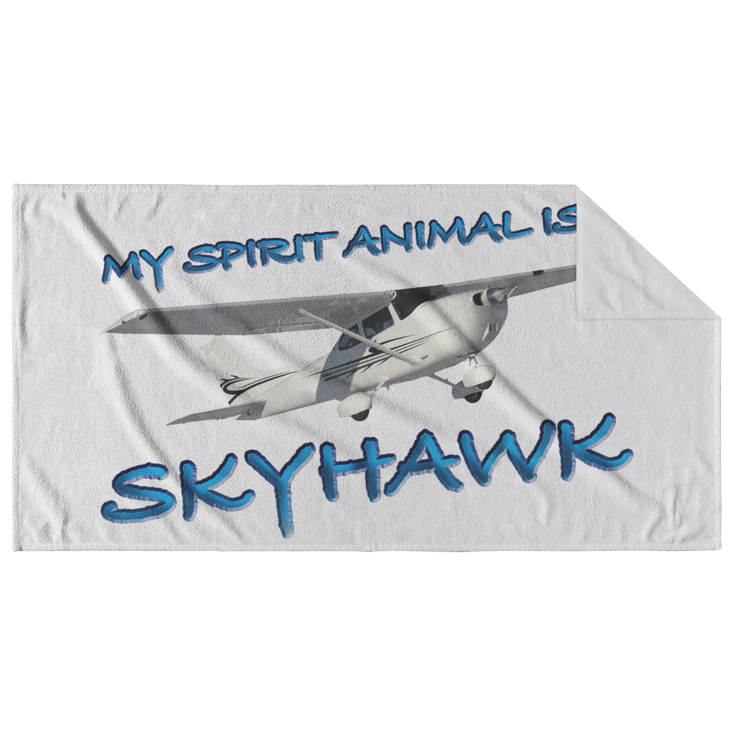 My Spirit Animal is a Skyhawk beach towel (blue)