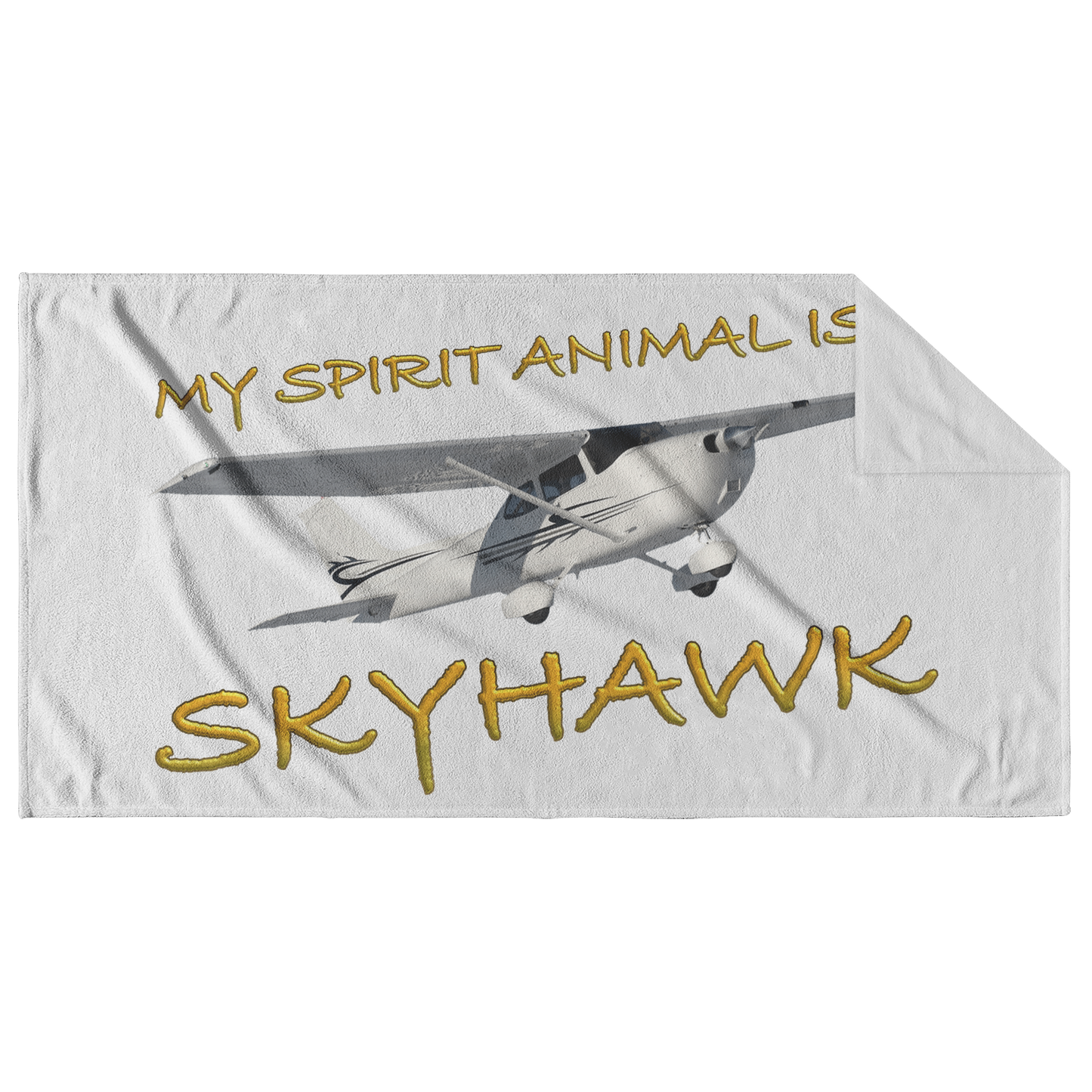 My Spirit Animal is a Skyhawk beach towel (yellow)