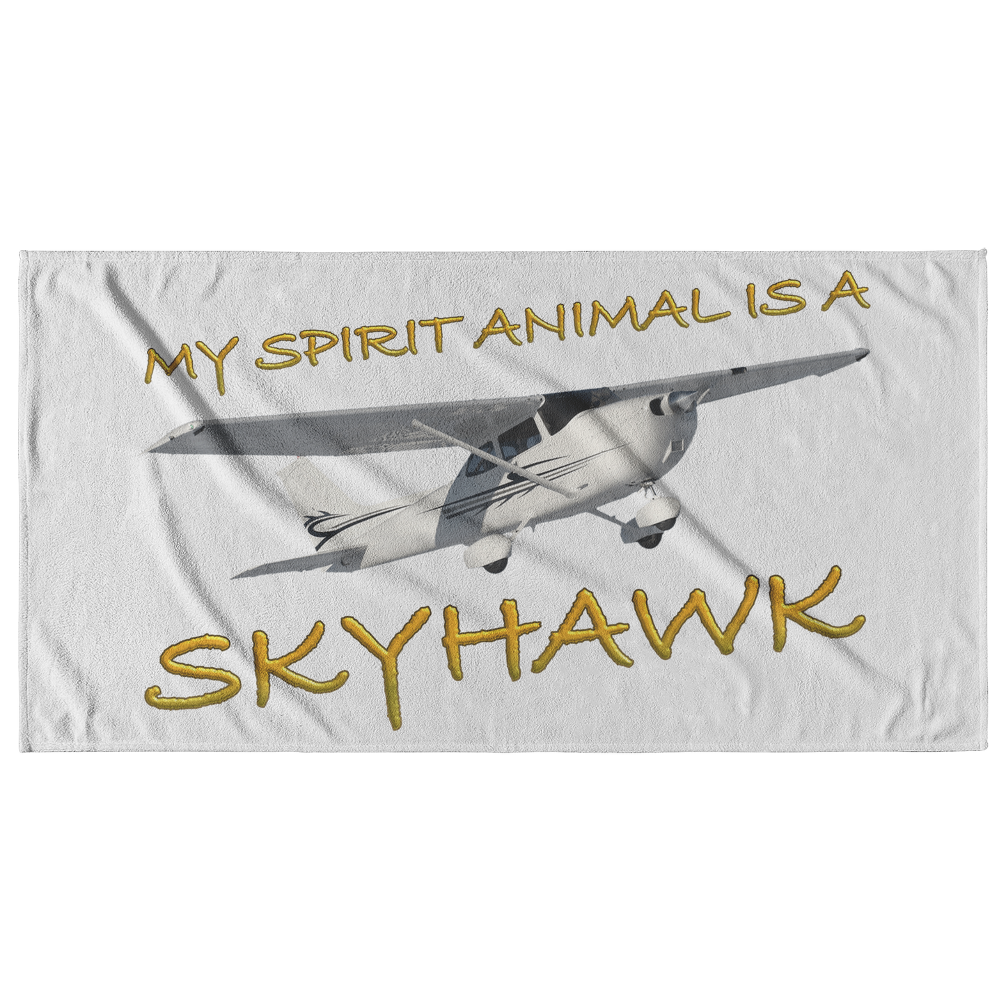 My Spirit Animal is a Skyhawk beach towel (yellow)