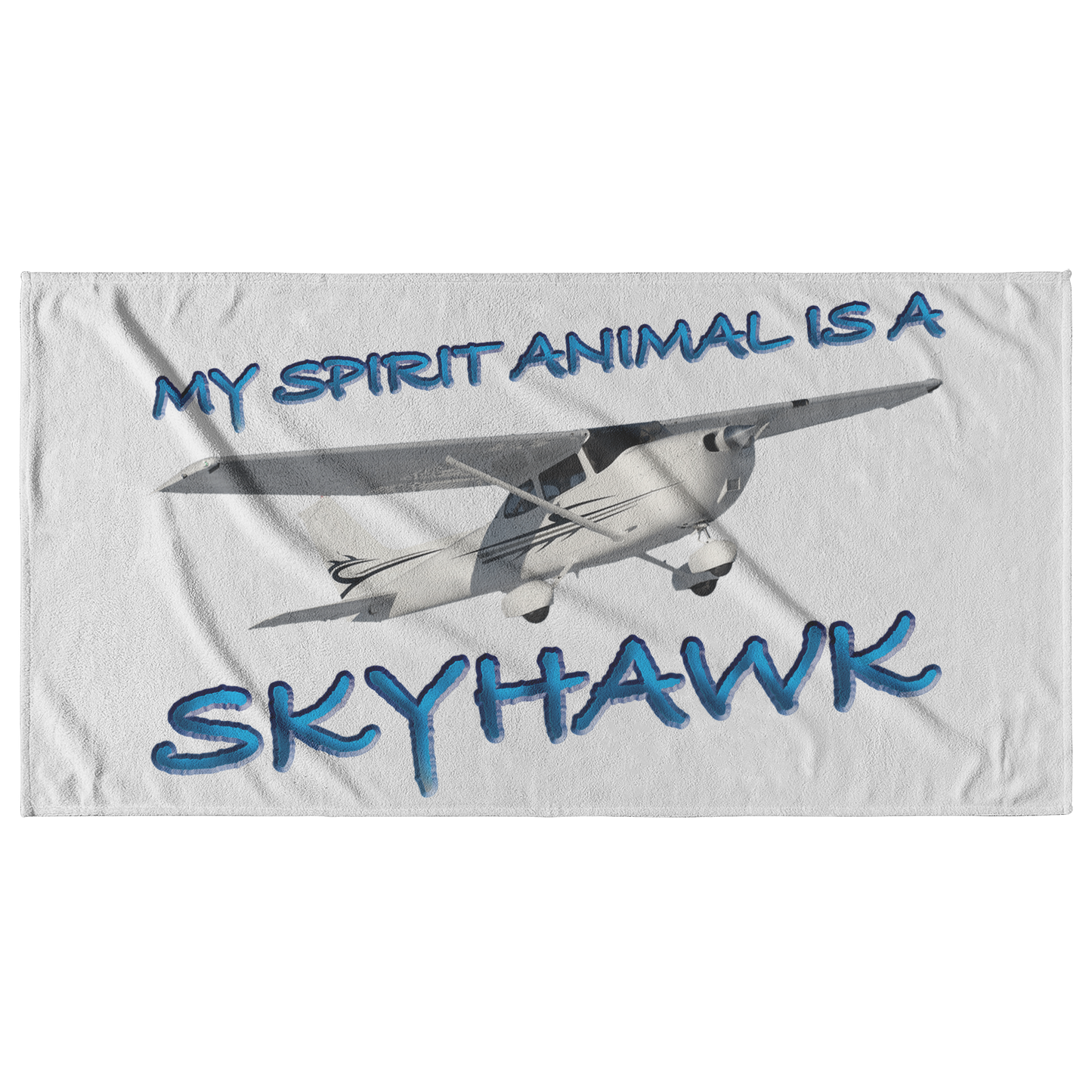My Spirit Animal is a Skyhawk beach towel (blue)