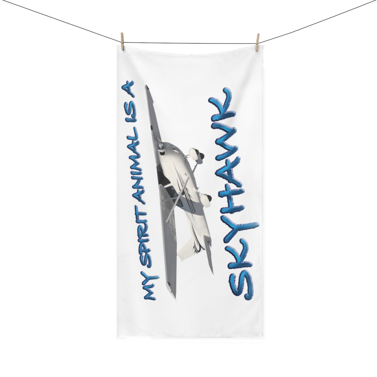 My Spirit Animal is a Skyhawk beach towel (blue)