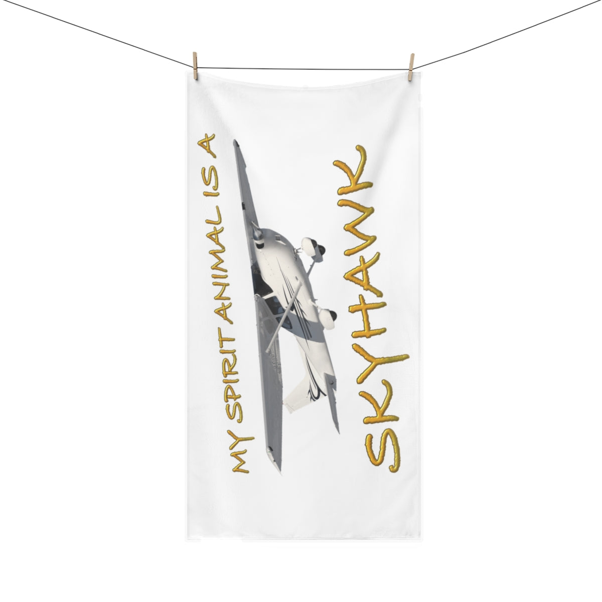 My Spirit Animal is a Skyhawk beach towel (yellow)
