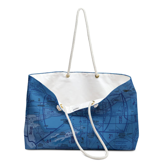 Aeronautical Chart weekender tote bag (PHX/blue)