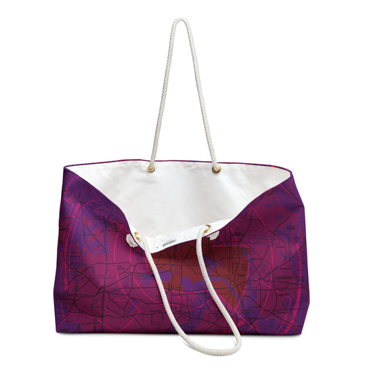 Aeronautical Chart weekender tote bag (KDFW/purple)