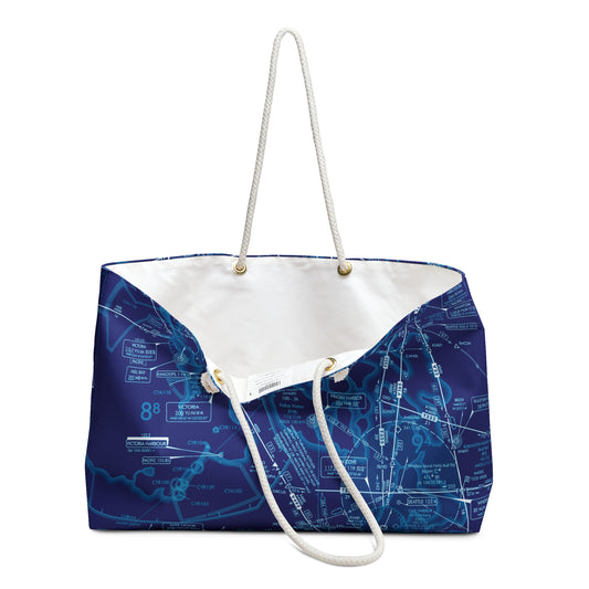 Aeronautical Chart weekender tote bag (ELUS1/blue)