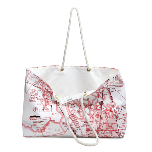 Aeronautical Chart weekender tote bag (ELUS1/red&white)