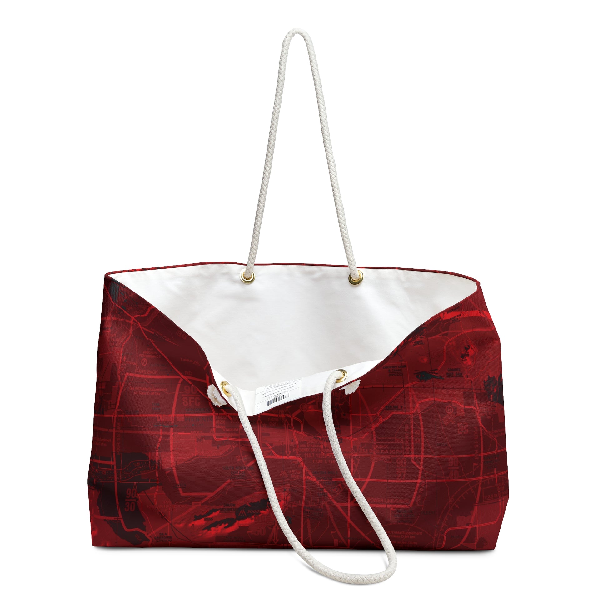 Aeronautical Chart weekender tote bag (PHX/red)