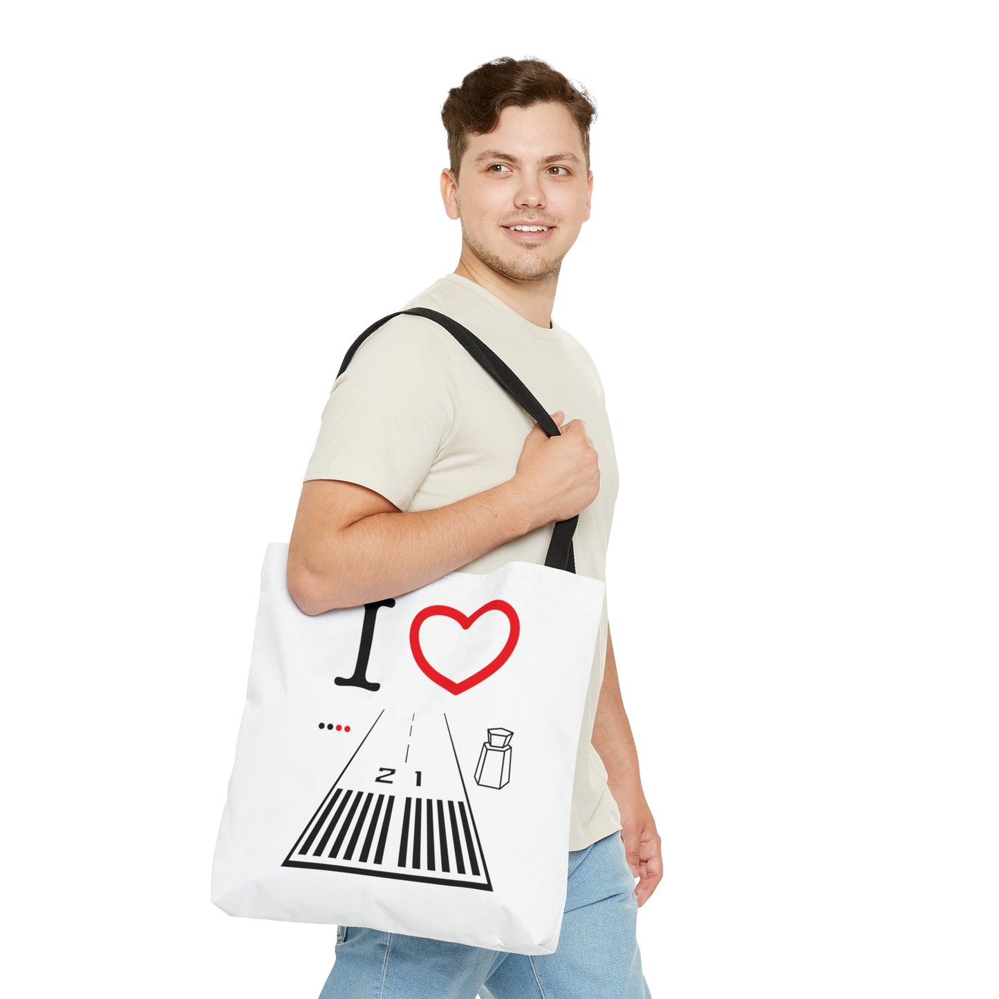 Santa Monica Airport Runway 21 / 3 tote bag (white)